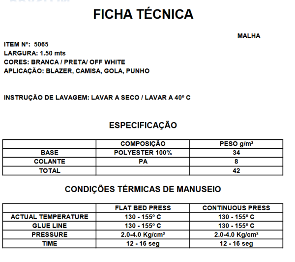 Entretela Termocolante de Malha - 5065